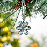 Crystal Flower Car Rear View Mirror Pendant Hanging Auto Decor