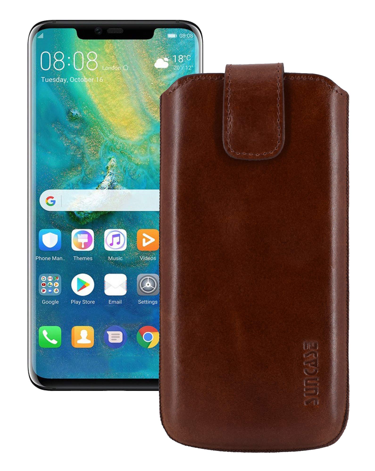 Suncase Mobile Phone Case for Huawei Mate 20 Pro with Additional Case / Shell / Bumper / Silicone with Pull-Up Tab Function / Leather Protective Case / TPU