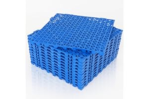 DLYYPLUS Modular Interlocking Cushion, 12 Pcs 11.6" x 11.6" Non-Slip Splicing Interlocking Drainage Mats with Holes, Soft PVC