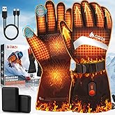 Heated Gloves for Men Women, 7.4V Heated Gloves Rechargeable with 2 Batteries, Touchscreen, 3 Heat Levels, Waterproof Electric Gloves for Snowboarding, Motorcycle, Hunting, Work, Winter Warm Gift