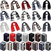 Cozypower 150 Pcs Winter Fleece Scarves Bulk for Homeless Warm Scarf for Women Men, Soft Plaid Neck Scarf Operation Christmas Donation