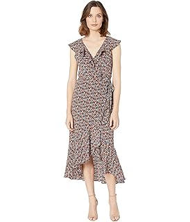 max studio ruffle wrap dress