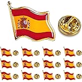 CINFAC Small metal Spanish flag lapel pins Spain flag pin for suit jackets backpack hats bulk