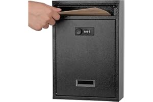 KYODOLED Locking Wall Mount Mailbox, Mail Boxes with Combination Lock for Outside, Security Drop Box with Code,12.4H x 8.54L 