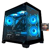 YAWYORE Gaming PC Desktop Computer, Ryzen 7 5700X,RTX 5060,32GB DDR4 RAM and 1TB M.2 NVMe SSD, 240 Liquid Cooler, ARGB Fans,Game Design Office