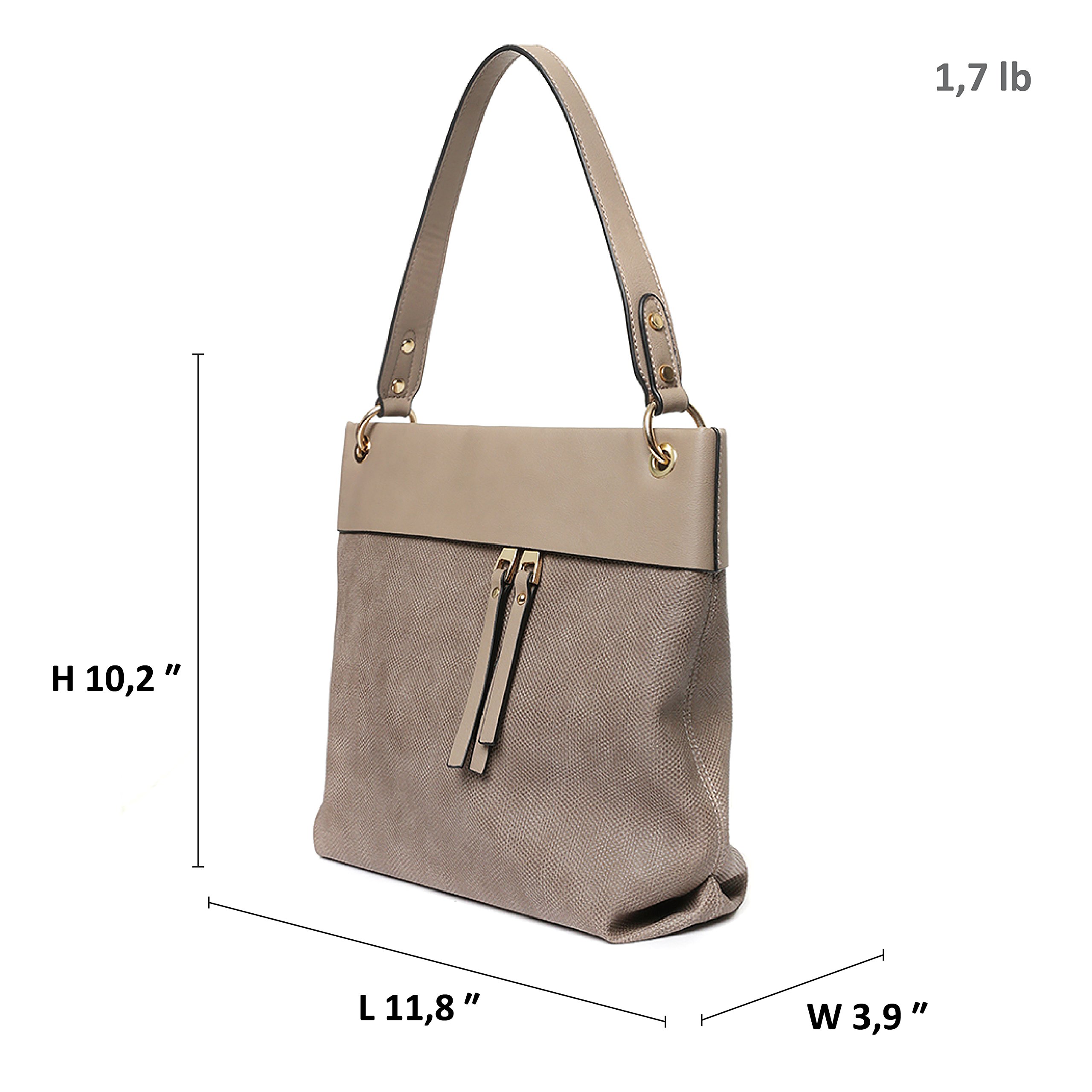 Classic Beige Waterproof Vegan Leather Bag for Woman. Office/Evening/ Lifestyle Shoulder Bag
