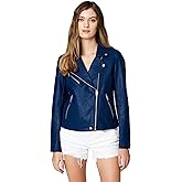 [BLANKNYC] Womens Luxury Clothing Semi Fitted Vegan Leather Motorcycle Jacket