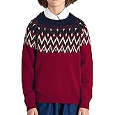 BOBOYOYO Boys Sweaters 100% Cotton Cable Knit Stripe Sweater Kids Crew Neck Pullover Toddler School Uniform Child Casual Top