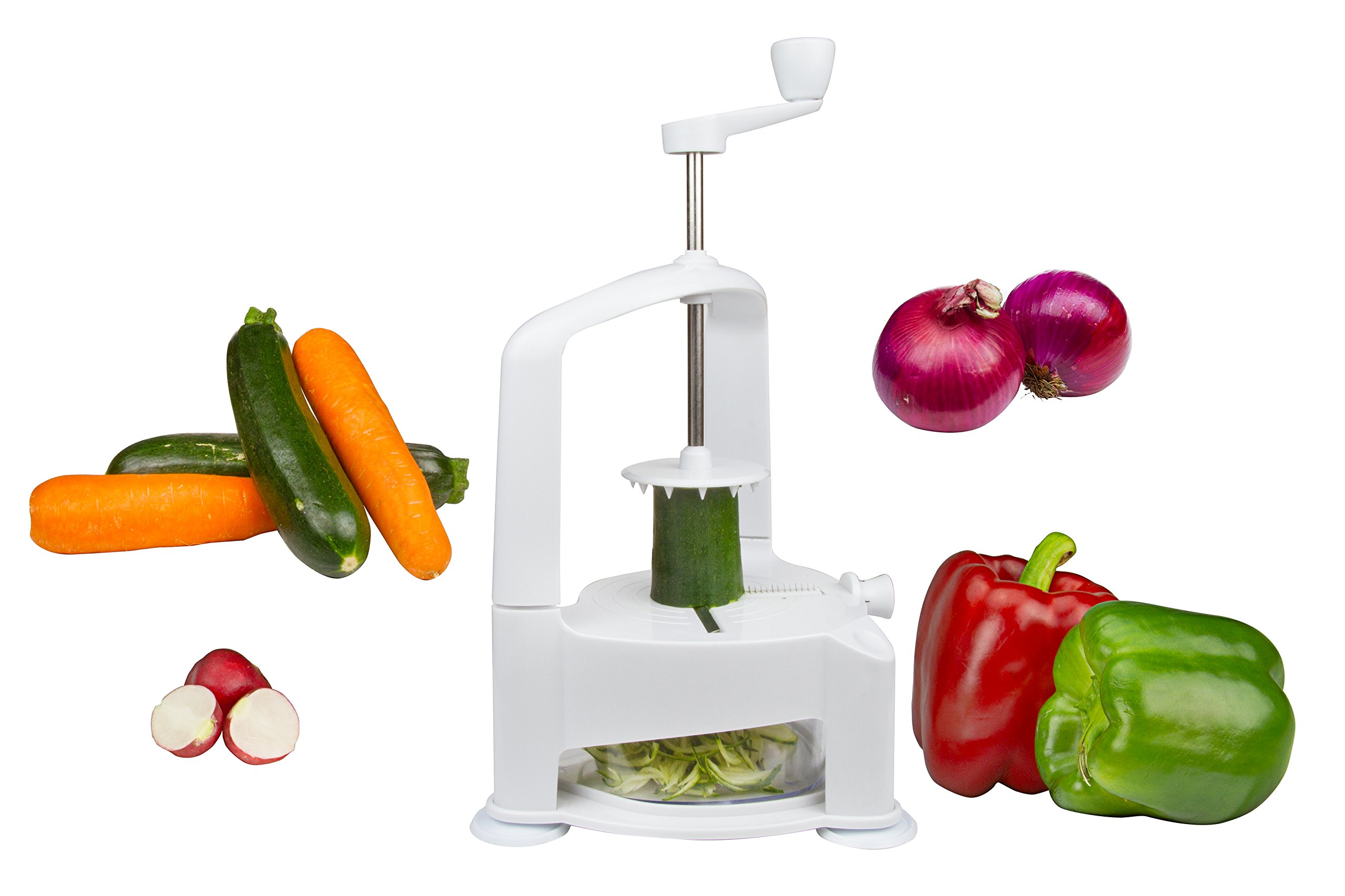 Brieftons Vertico Spiralizer: Vegetable Spiral Slicer, Fresh Veggie Spaghetti & Pasta Maker for Low Carb Healthy Vegetable Meals