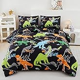 RYNGHIPY Dinosaur Comforter Set Twin Size 3Pcs Dinosaur Bedding Set for Kids Boys Girls Microfiber Boys Bedroom Set 1 Comforter with 2 Pillowcases (Multi,Twin)