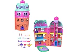 Polly Pocket Micro Dolls & Large Gelato House Playset, Ice Cream Bear Theme with 25+ Accessories Including Furniture, Food, and Pets