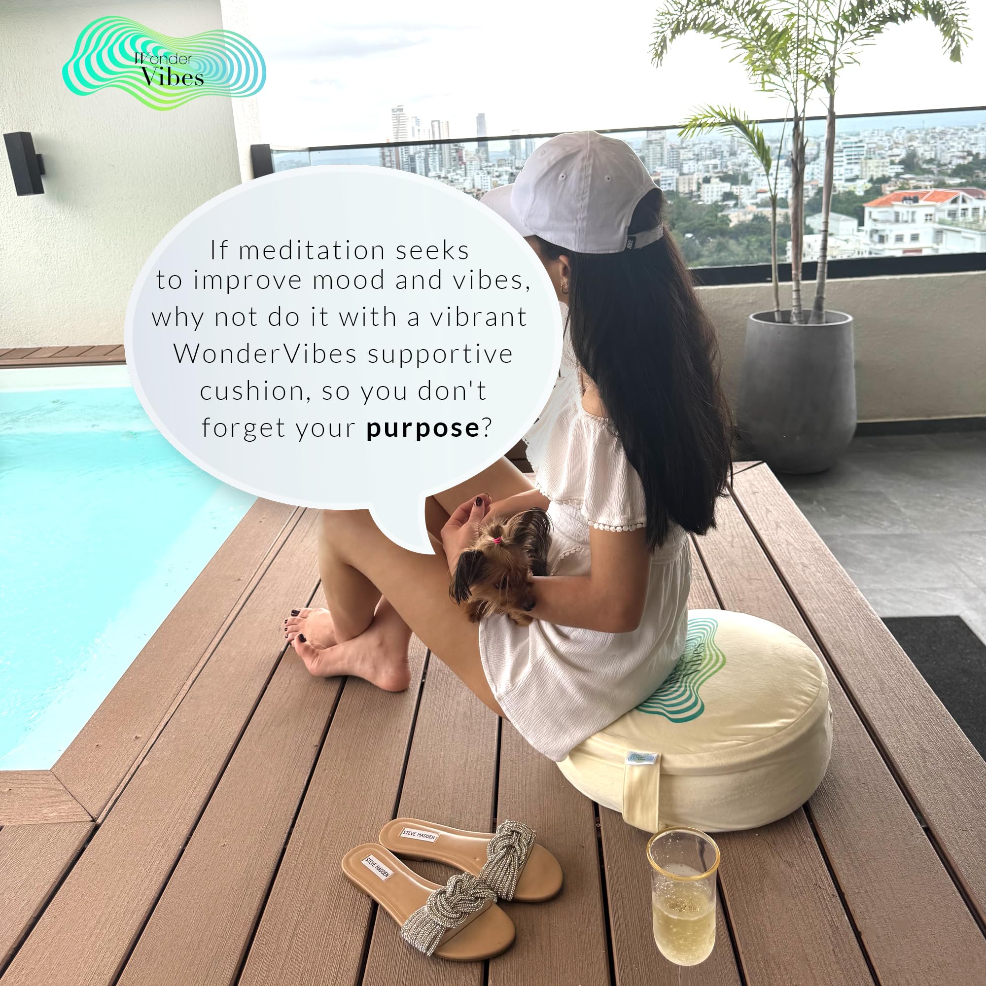 WonderVibes Meditation Cushion - Premium Floor Pillow, Comfortable Floor Pillow for Adults, Beautiful Meditation Pillow, Large Buckwheat Floor Cushion with Washable Quality Cover - Quality Zafu - Image 5