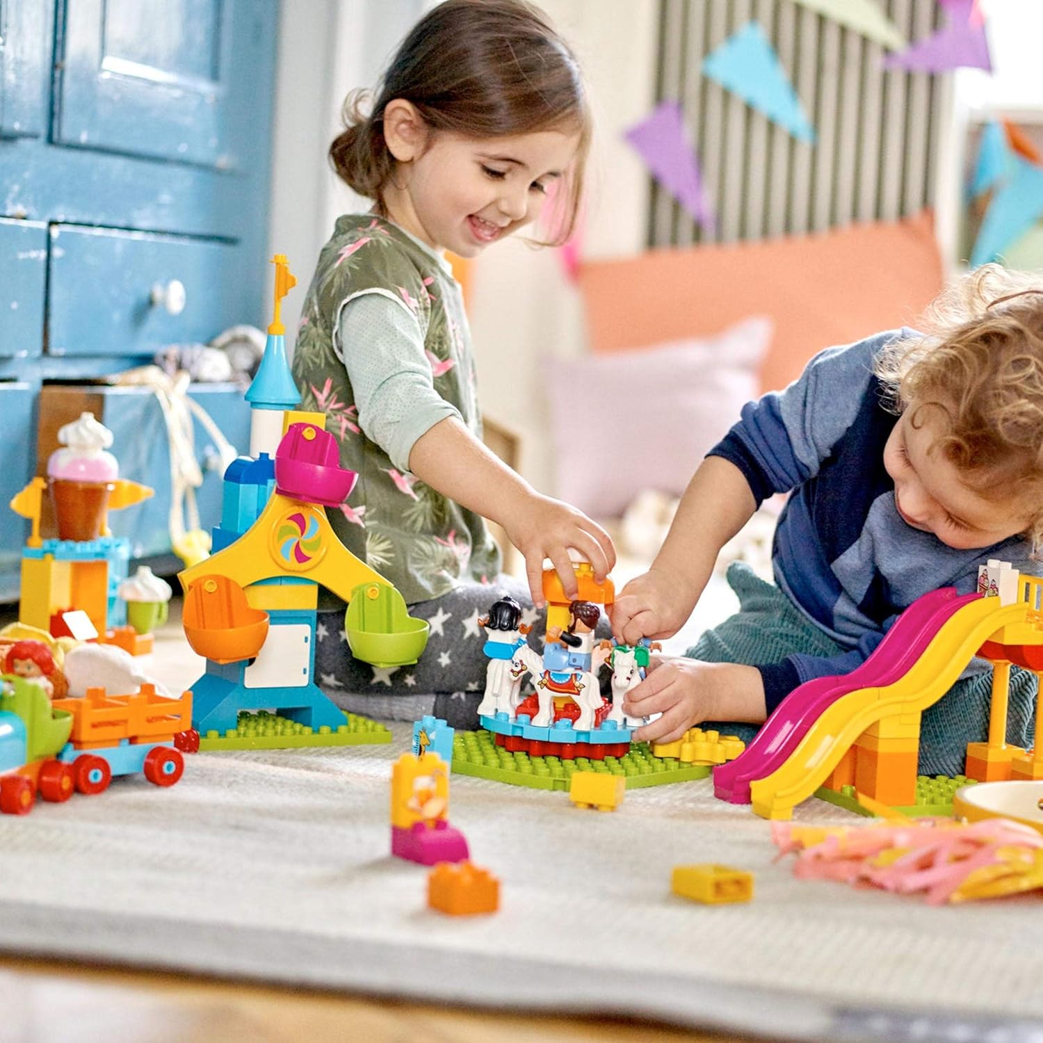LEGO DUPLO Town Big Fair 10840 Role Play and Learning Building Blocks Set for Toddlers Including a Ferris Wheel, Carousel, and Amusement Park (106 pieces): Toys & Games
