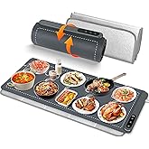 OcePor Warming Mat for Food,(XXL 36"x16") Electric Warming Tray,Extra Large Food Warmer Mat,Warming Pads for Food,Portable Heating Mat for Buffet,Parties,Buffets Party (Gray + Heat Insulation Pad)