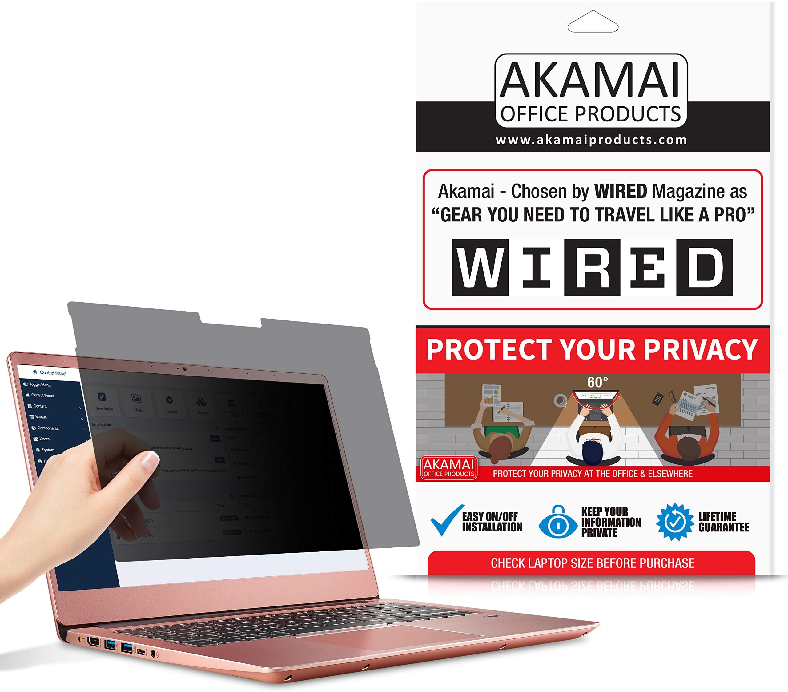 Surface Pro Akamai Computer Privacy Screen (16:9) - Removable Edge to Edge Glass - Blue Light Screen Protector - Laptop Anti Glare Screen Protector