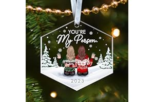 PAWZITY Friends Christmas Ornaments 2023 - Friendship Gifts, Gifts for Friends Female, Friendship Gifts for Women Friends - Friendship Ornaments for Women Friends - Acrylic Friend Besties Forever Ornament