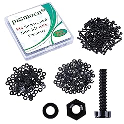 Pzsmocn 300 Pieces/100 Sets M4*20 mm Plastic Black