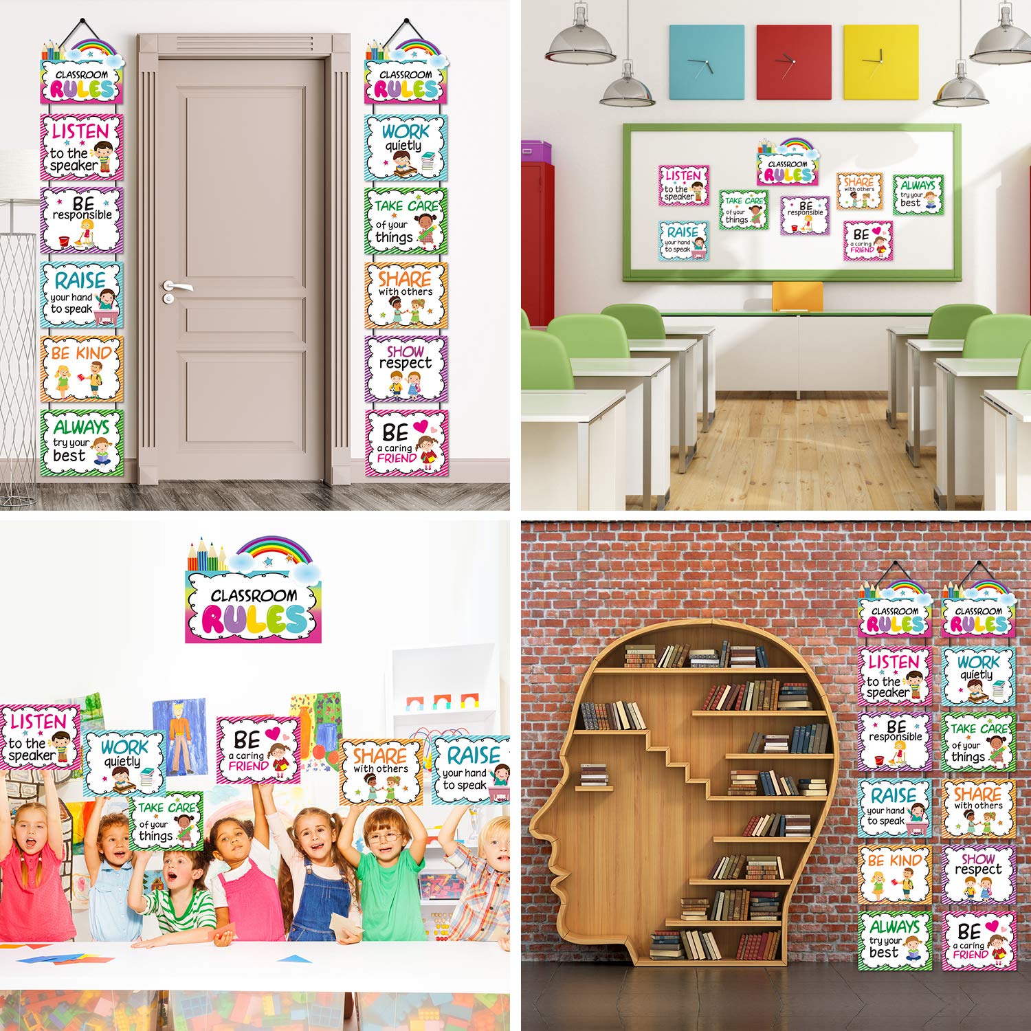 Mua Classroom Rules Posters Classroom Bulletin Board Decorations Set ...