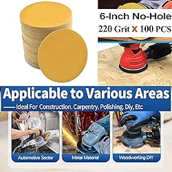 Premium Material,6" Sanding Discs 100 Pcs 220Grit