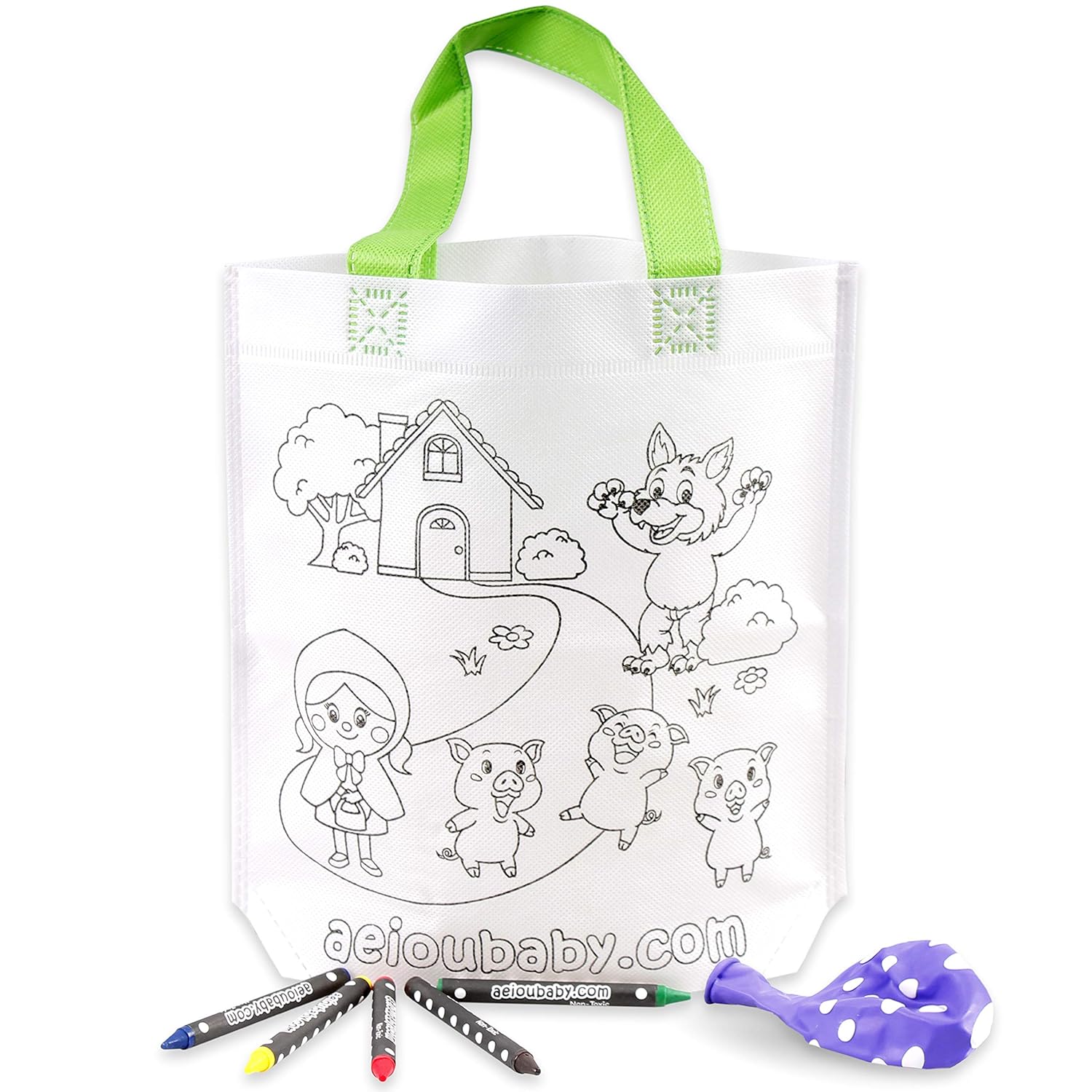 25 Tote Bags Color Your Own 25 Individual Bags with 5 Coloured