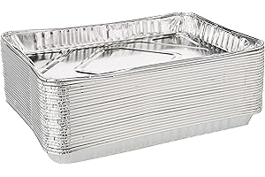 DCS Deals Pack Of 25 1/4-Size (Quarter) Sheet Cake Aluminum Foil Pan– Extra Sturdy and Durable – Great for Bake Sales, Events and Transporting Food - 12-3/4" x8-3/4 x 1-1/4"