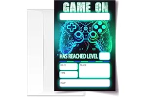 ANYEMW Gamer Birthday Invitations, Video Game Birthday Party, Gaming Party Decorations, Birthday Party Invitations For Boys Girls, Kids Birthday Invitations, 20 Cards with 20 Envelopes.(115)