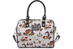 Loungefly Beauty and the Beast Belle and Characters All Over Print Tattoo Art Handbag Purse