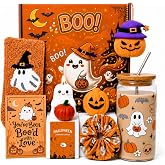 OCHAOSEA Boo Basket Stuffers for Women, Halloween Gifts for Women | Halloween Boo Basket for Teenage Girls, Spooky Basket Gift Box for Sisters Daughters Friends With Spooky Glass Cups