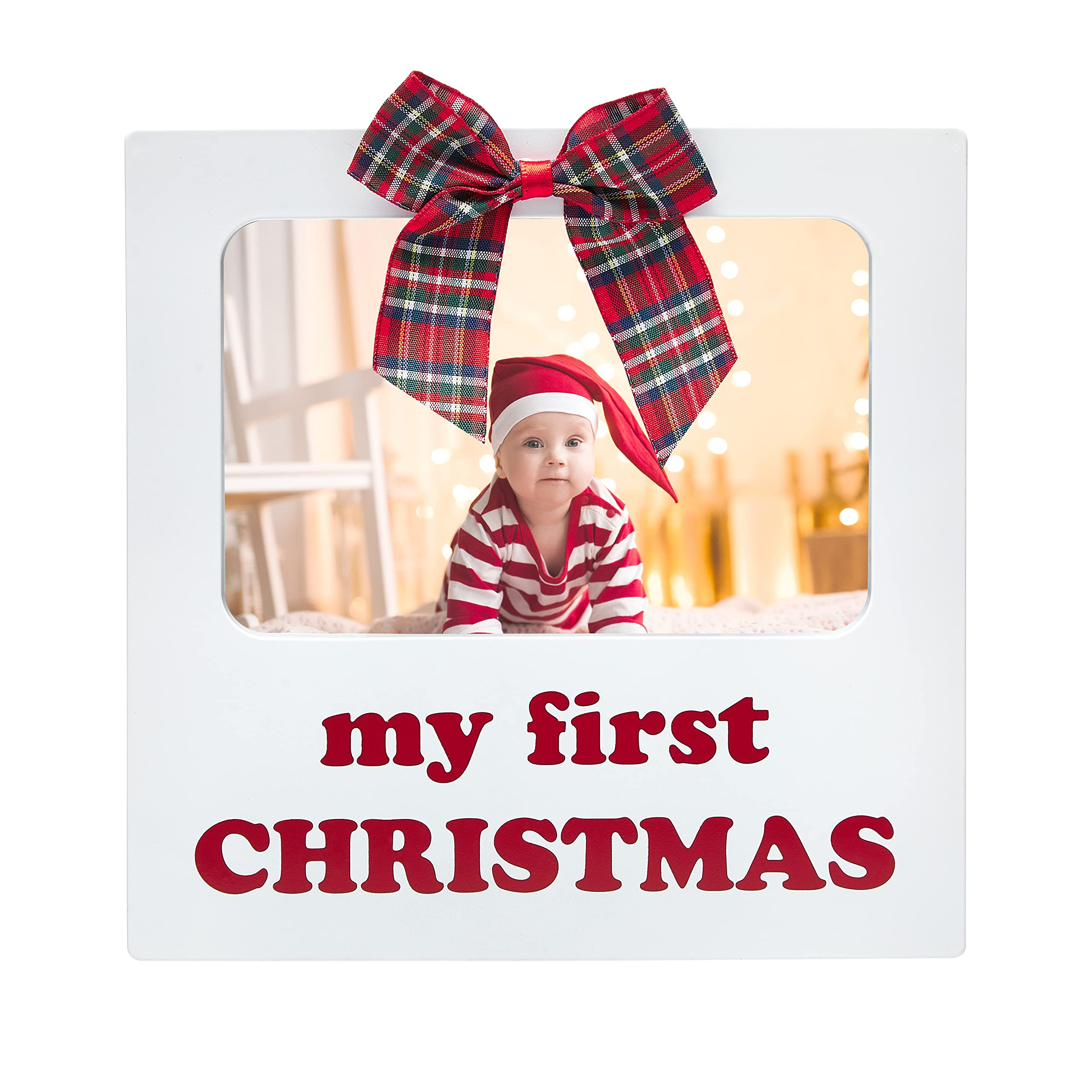Little Holly First Christmas Ribbon Frame, Baby's First Christmas, Baby Holiday Picture Frame, New and Expecting Parents Gift, My First Christmas Photo