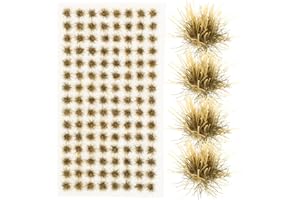 Milisten 120Pcs Miniature Static Grass Tufts Artificial Grass Bases for Diorama and Model Train Accessories, Fake Clumps for 
