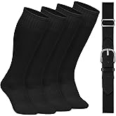 Gnodio 2 Pairs Baseball Socks and Belt Cotton Adjustable Youth Baseball Softball Socks Belt for Boys Girls