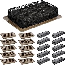 20-Pack RV Floor Vent Covers With Mesh Filters - 4x8 Inch Heavy Duty Register Covers For Mobile Homes (Frost Black)