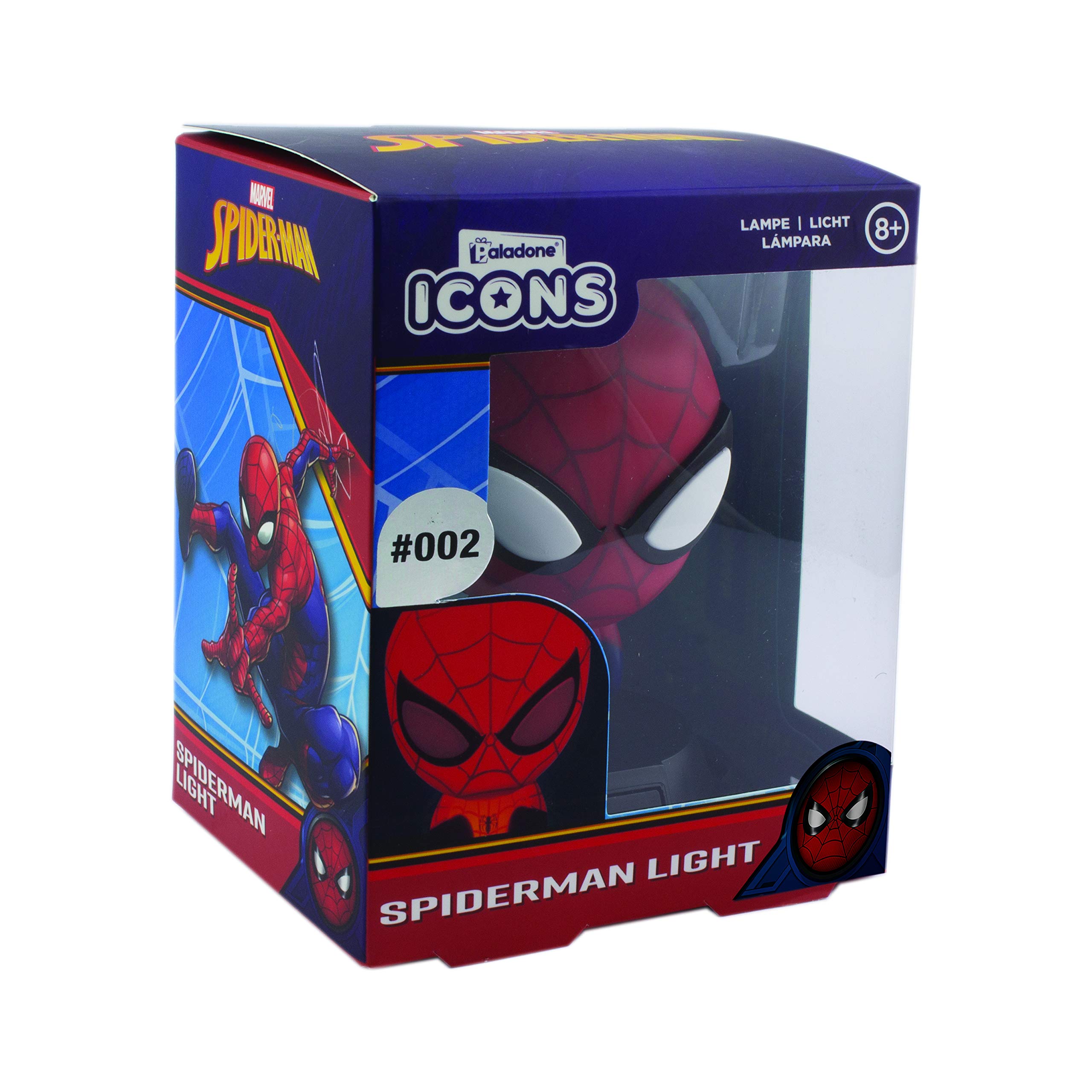 Spiderman Icon Light - Officially Licensed Disney Free Standing Desk Light, Gaming Room Decor and Merchandise for Boys and Girls, Nightlight Gift Accessory for Playroom and Bedroom, (10 cm)| Paladone