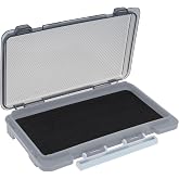 OriGlam Fishing Tackle Box Slit Foam Case, Super Slim Fishing Lures Jig Box Hooks Spinners Spoons Storage Tackle Tray, (6.8 * 3.8 * 0.8inch) (Gray)