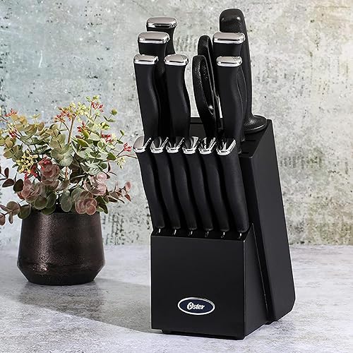 Oster Langmore 15 Piece Stainless Steel Cutlery Knife Block Set W
