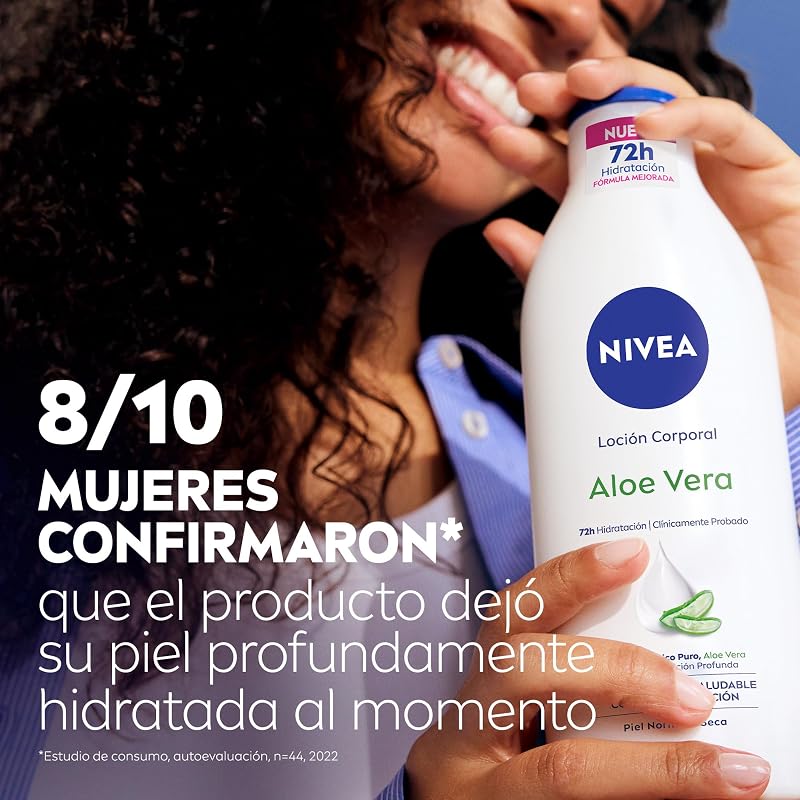 Loción Corporal Aloe Vera (1 x 625 ml), body loción refrescante para 72 h de hidratación profunda, loción hidratante con aloe vera, ácido hialurónico y sérum nutritivo