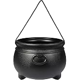 GIFTEXPRESS 12" Black Cauldron - Large Plastic St. Patrick's Day Pot of Gold Coin Party Bucket Decor - Halloween Witch Kettle For Candy, Treats &amp; Punch Bowl