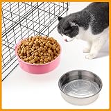 nuoshen 2 Pcs 2-in-1 Pet Crate Bowls 15cm 750ml Hanging Cage Water Bowls view 7