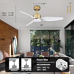 Hoenofly 48 Inch Smart Ceiling Fans with Lights and