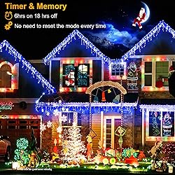 99ft Icicle Lights for Outside, Blue Christmas
