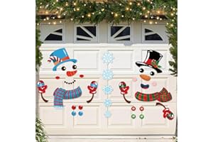 LEBSITEY 38Pcs Christmas Garage Door Magnet Stickers Decoration Snowman Snowflake Magnet Refrigerator Decal for Xmas Holiday Party Supplies Car Outdoor Decors (Snowman A)
