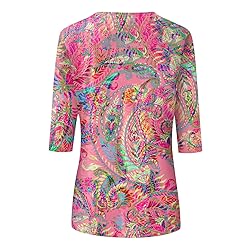 Summer Womens Tops 3/4 Sleeve Summer mid Length