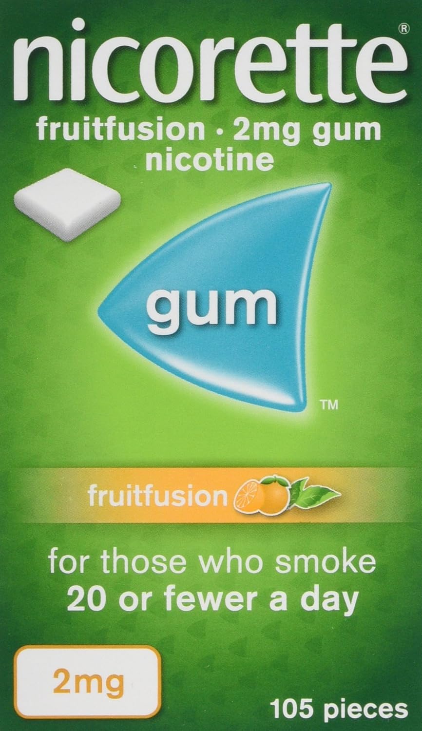 Nicorette Fruitfusion Chewing Gum, 2 mg, 105 Pieces (Stop Smoking Aid