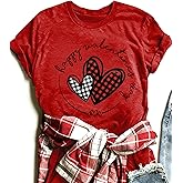 Love Heart Graphic Tees Cute Shirt Women Loose Fit Short Sleeve Top