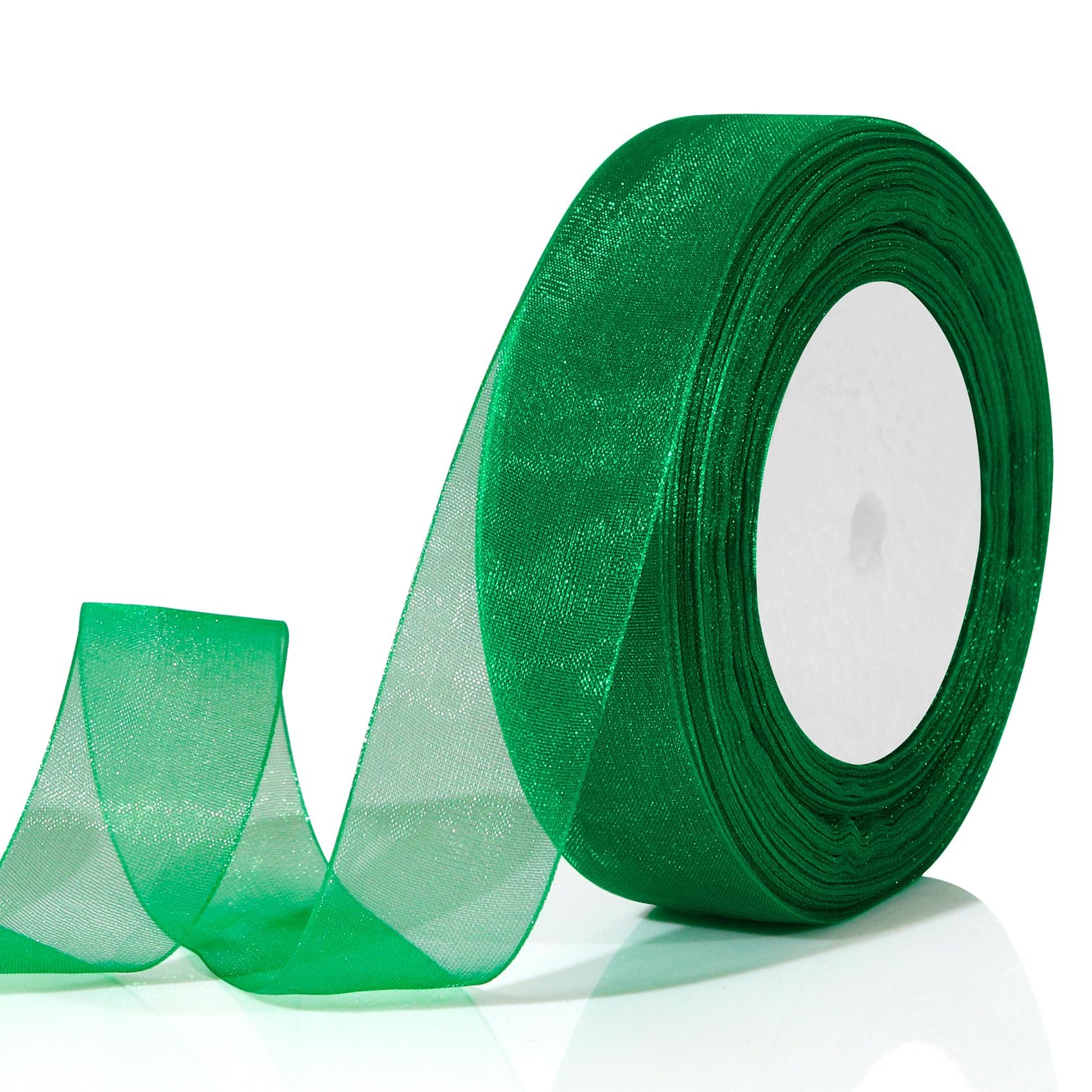 Green Organza Ribbon,Valentines Ribbon,Ribbons for Gift Wrapping,Valentines Day Gifts Wrapping Decorations,Ribbons for Crafting