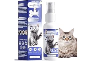 GRAN PLUS Cat Deterrent Spray, Nature & Safe Cat Repellent Spray for Indoor & Outdoor, 50ML Bitter Apple Spray for Cats & Kitten Training Aid, Cat Scratch Deterrent for Furniture, Sofa, Rug, Curtain