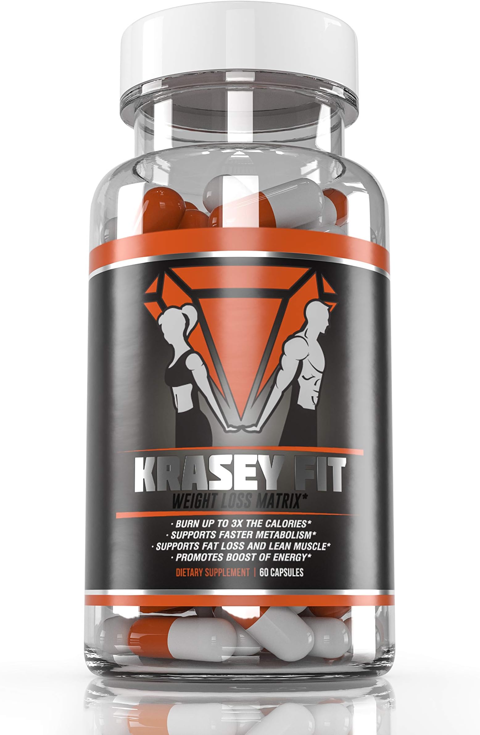 Thermogenic Fat Burner Dietary Supplement by KraseyFit | Appetite Suppressant & Metabolism Booster | Increase Energy & Weight Loss | Essential Vitamins & Minerals | 60 Capsules