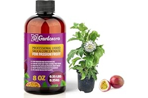 GARDENERA 𝐏𝐑𝐄𝐌𝐈𝐔𝐌 Liquid Silica Plant Supplement - 8oz - Passion Fruit Plants Liquid Silica Boost Fertilizer - Stronger Stems & Healthy Leaves for Indoor & Outdoor Passion Fruits (Makes 45 Gallons)