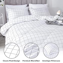 Andency White Grid Comforter King(104x90 Inch), 3