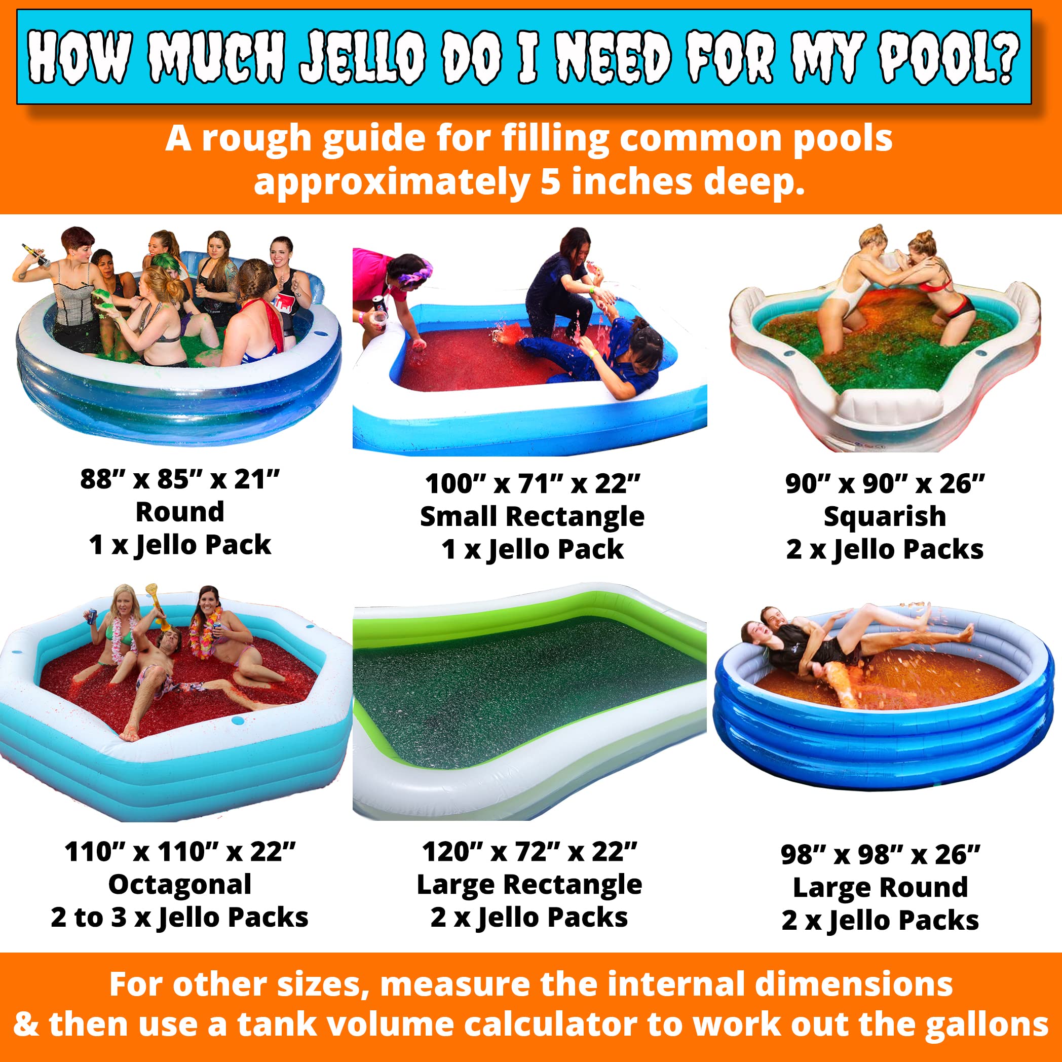 Bulk JELLO WRESTLING Mix. 100 Gallon Package! RED Jelly Kit. Just Add Water to your Inflatable Pool to make a Jello Wrestler's Ring. Easy Set Wrestling Jello for Parties, Tug of War & Fundraisers.
